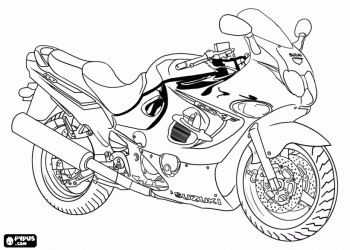 раскраска Suzuki мотоцикл дороги