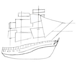 как рисовать корабль